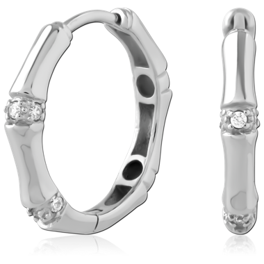 SURGICAL STEEL JEWELED HUGGIES PAIR