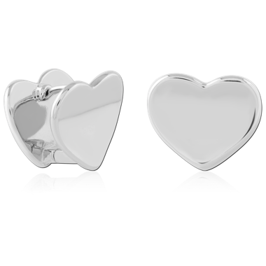 316L SURGICAL STEEL HUGGIE EARRINGS HEART SHAPED FRONT SMOOTH FINISH