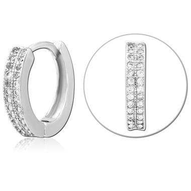 STERLING SILVER 925 JEWELED HUGGIES PAIR