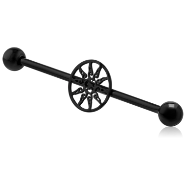 BLACK PVD COATED SURGICAL STEEL INDUSTRIAL BARBELL