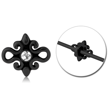 BLACK PVD COATED SURGICAL STEEL ADJUSTABLE SLIDING CHARM FOR INDUSTRIAL BARBELL