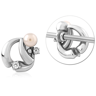 316L SURGICAL STEEL ADJUSTABLE SLIDING CHARM FOR INDUSTRIAL BARBELL