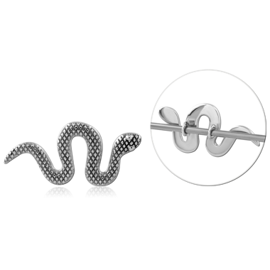 316L SURGICAL STEEL INDUSTRIAL ADJUSTABLE SLIDING CHARM TEXTURED SNAKE DESIGN