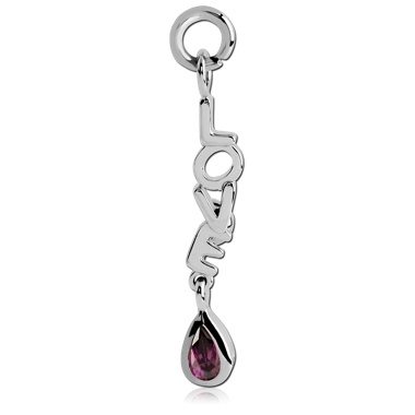 SURGICAL STEEL JEWELED ATTACHMENT FOR INTIMATE PIERCING - LOVE AND PEAR