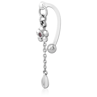 BIOFLEX VERTICAL HOOD BANANAS WITH SURGICAL STEEL CHARMS