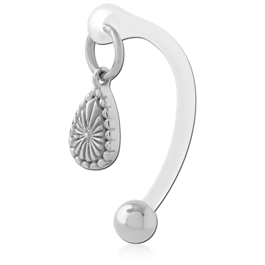 316L SURGICAL STEEL TOP WITH BIOFLEX CURVED BARBELL