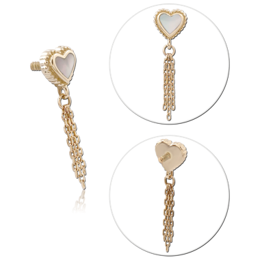 14K GOLD JEWELED ATTACHMENT FOR 1.2MM INTERNALLY THREADED PINS