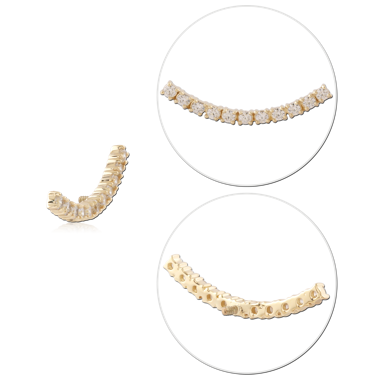 14K YELLOW GOLD INTERNAL THREADED ATTACHMENT FOR 1.2MM CURVED PAVE ROUND GEM ROW