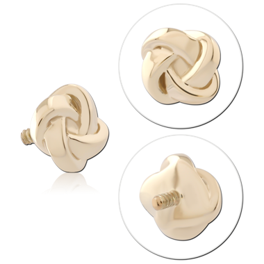14K YELLOW GOLD INTERNAL THREADED ATTACHMENT LOVE KNOT DESIGN