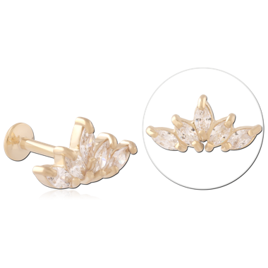 GOLD PVD 18K SURGICAL STEEL INTERNALLY THREADED MICRO LABRET