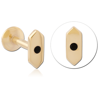 GOLD PVD 18K COATED SURGICAL STEEL INTERNALLY THREADED JEWELED MICRO LABRET