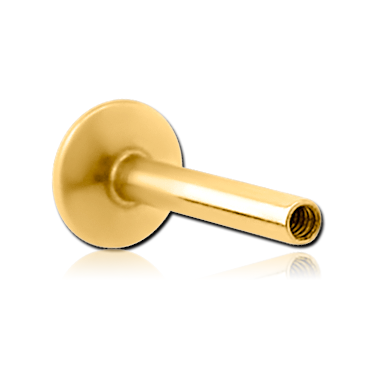 GOLD PVD 18K COATED TITANIUM INTERNALLY THREADED LABRET PIN