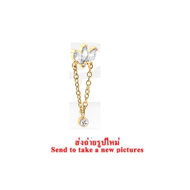GOLD PVD CAOTED SURGICAL STEEL JEWELED ATTACHMENT FOR 1.6MM INTERNALLY THREADED PINS