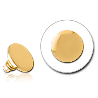 GOLD PVD COATED TITANIUM DISC FOR 1.2MM INTERNALLY THREADED PINS