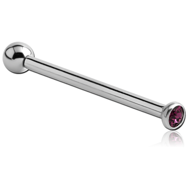 SURGICAL STEEL INTERNALLY THREADED JEWELED BARBELL