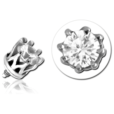 SURGICAL STEEL JEWELED ATTACHMENT FOR 1.6MM INTERNALLY THREADED PINS