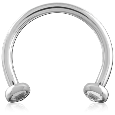 SURGICAL STEEL INTERNALLY THREADED MICRO CIRCULAR BARBELL WITH JEWELED DISC