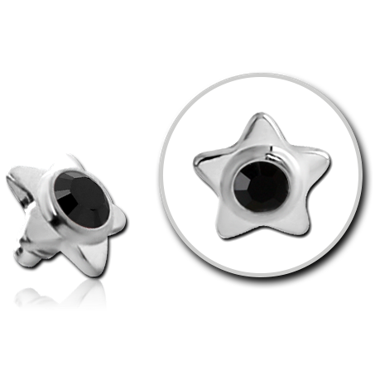 SURGICAL STEEL JEWELED MICRO STAR FOR INTERNALLY THREADED PINS