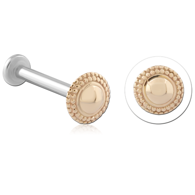 14K GOLD DAGGER ATTACHMENT FOR 1.2MM INTERNALLY THREADED MICRO LABRET PIN