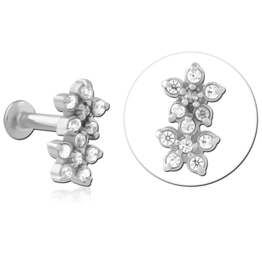 SURGICAL STEEL INTERNALLY THREADED JEWELED MICRO LABRET