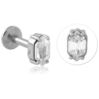 SURGICAL STEEL INTERNALLY THREADED JEWELED MICRO LABRET