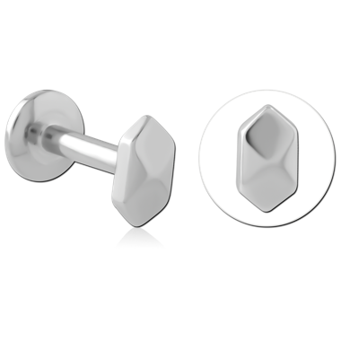 316L SURGICAL STEEL INTERNAL LABRET GEOMETRIC SHIELD FLAT POLISHED TOP