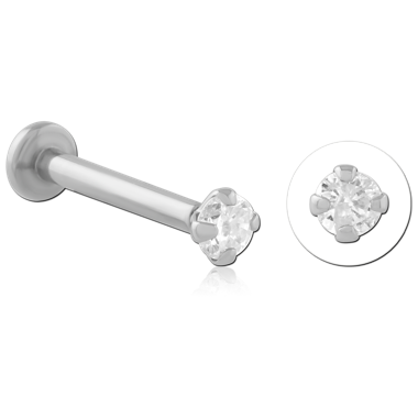14K WHITE GOLD DIAMOND JEWELED BALL FOR 1.2MM INTERNALLY THREADED LABRET PIN