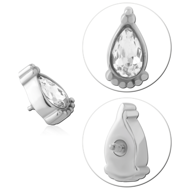 316L SURGICAL STEEL INTERNALLY THREADED TOP PEAR