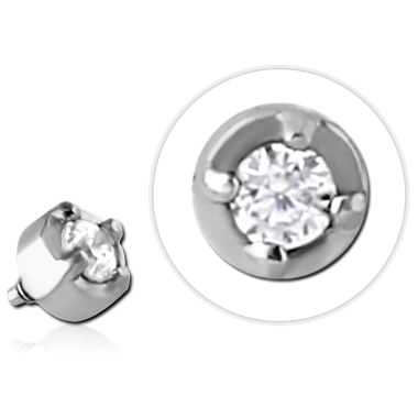 316L SURGICAL STEEL JEWELED MICRO ATTACHMENT FOR 1.2MM INTERNALLY THREADED PINS