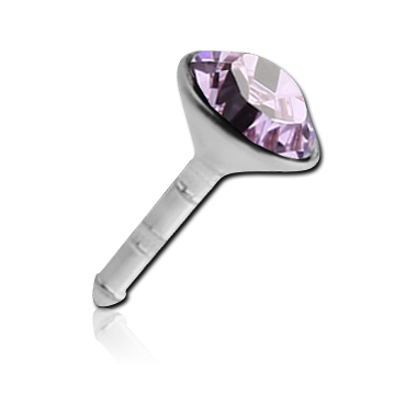 STERLING SILVER 925 JEWELED PUSH FIT ATTACHMENT FOR BIOFLEX INTERNAL LABRET - ROUND