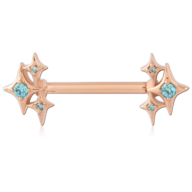 316L ROSE GOLD PVD COATED SURGICAL STEEL INTERNAL NIPPLE BARBELL