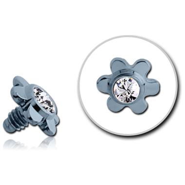 TITANIUM INTERNALLY THREADED JEWELED FLOWER