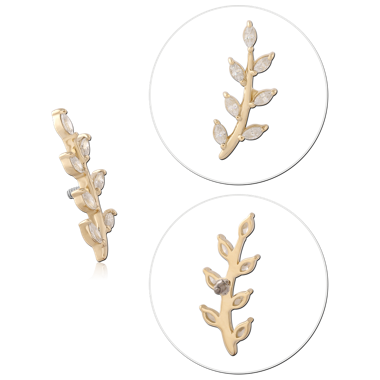 14K GOLD JEWELED ATTACHMENT FOR 1.2MM WITH TITANIUM INTERNALLY THREADED
