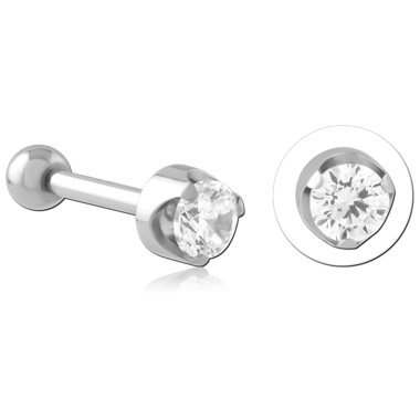 TITANIUM INTERNALLY  JEWELED TRAGUS MICRO BARBELL