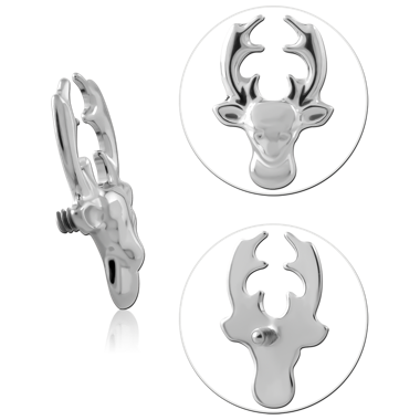 TITANIUM GRADE 23 6AL-4V ELI ASTM F136 INTERNAL THREADED ATTACHMENT DEER HEAD