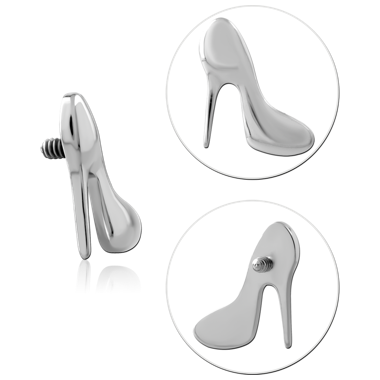 TITANIUM GRADE 23 6AL-4V ELI ASTM F136 INTERNAL THREADED ATTACHMENT HIGH HEEL SHOE