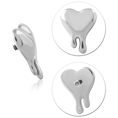 TITANIUM GRADE 23 6AL-4V ELI ASTM F136 INTERNAL THREADED ATTACHMENT DRIPPING HEART