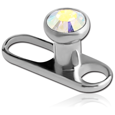 STERILE TITANIUM INTERNALLY THREADED DERMAL ANCHOR BIG HOLE WITH JEWELED DISC