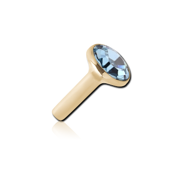 ZIRCON GOLD PVD COATED SURGICAL STEEL OPTIMA CRYSTAL PUSH FIT DISC FOR BIOFLEX INTERNAL LABRET