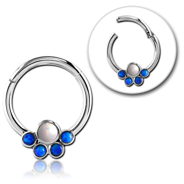 SURGICAL STEEL ROUND JEWELED HINGED SEGMENT RING