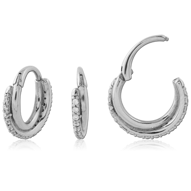 SURGICAL STEEL JEWELED HINGED SEGMENT RING