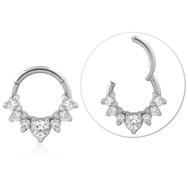 SURGICAL STEEL JEWELED HINGED SEGMENT RING