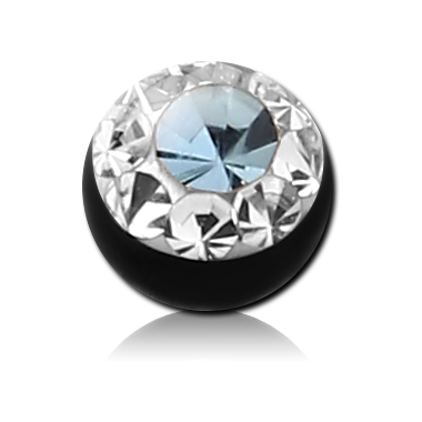 BLACK PVD COATED VALUE CRYSTALINE JEWELED BALL