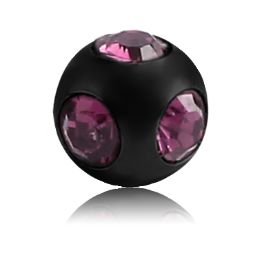 BLACK PVD COATED SURGICAL STEEL MULTI JEWELED MICRO BALL