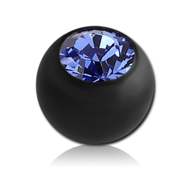 BLACK PVD COATED TITANIUM OPTIMA CRYSTALS JEWELED MICRO BALL