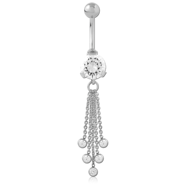 316L SURGICAL STEEL JEWELED NAVEL BANANA