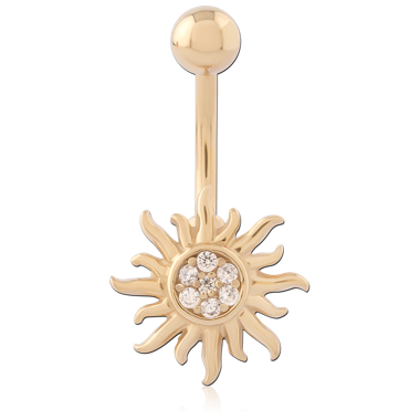 GOLD PVD 18K COATED SURGICAL STEEL JEWELED BANANA