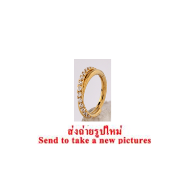 GOLD PVD COATED SURGICAL STEEL JEWELED HINGED SEGMENT RING