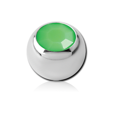 SURGICAL STEEL NEON ACRYLIC STONE JEWELED BALL