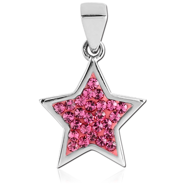 SURGICAL STEEL CRYSTALINE JEWELED PENDANT